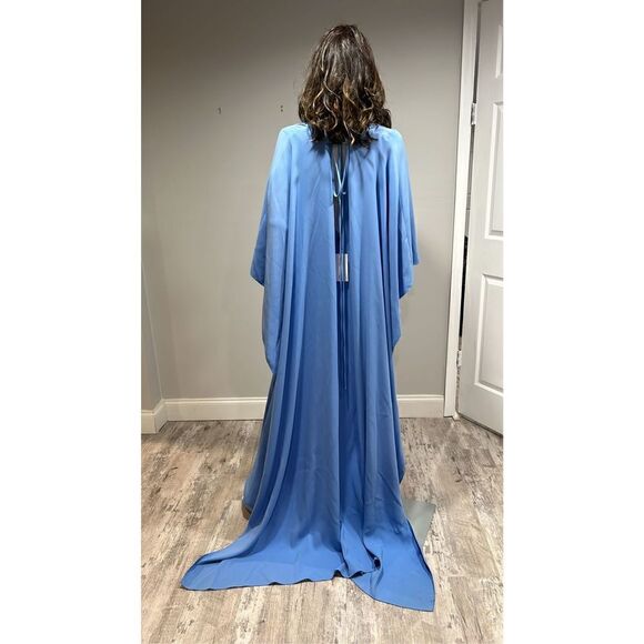 Oscar de La Renta Blue Cape Back Caftan Gown Size XS - Picture 10 of 13